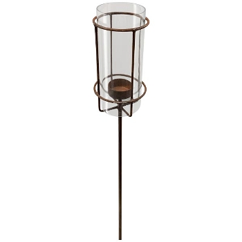 KerzenHalter mit Stab Teal, Metall/Glas, 120 cm