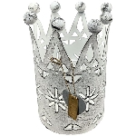 Krone ClairBlanc, weiß, Metall, 6,5x6,5x11 cm