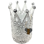Krone ClairBlanc, weiß, Metall, 8x8x13,5 cm