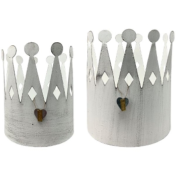 KronenSet/2 ClairBlanc, Metall, 15x15x18 cm, 19x19x20 cm