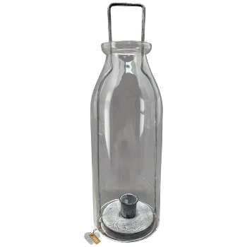 KerzenHalter Junker, grau, Metall/Glas, 10x10x30 cm