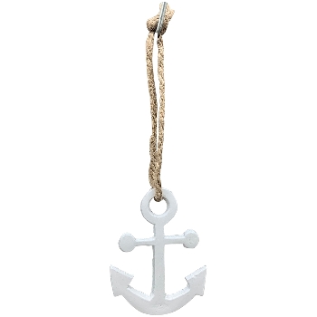 AnkerHänger in Glas ClairBlanc, weiß, Alu/Glas, 4,5x0,5x6 cm