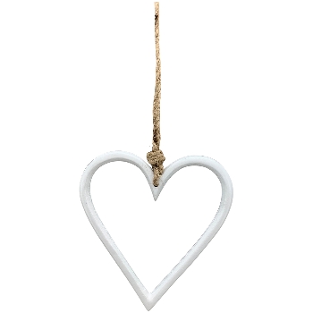 HerzHänger ClairBlanc, weiß, Alu, 14x1x15 cm