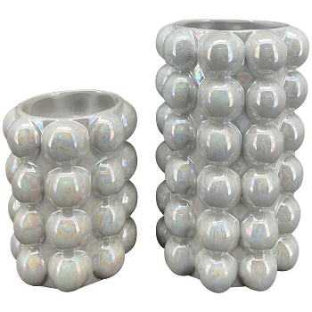 Vase SilO, weiß, Dolomite, 15,4x15,4x25,5 cm