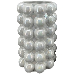 Vase SilO, weiß, Dolomite, 15,4x15,4x25,5 cm