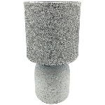 Lampe Clarté, grau/weiß, Polyester/Keramik, 10x14x27 cm