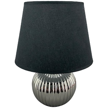 Lampe Clarté, schwarz/silber, Polyester/Keramik, 11,5x20x25 cm