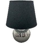 Lampe Clarté, schwarz/silber, Polyester/Keramik, 11,5x20x25 cm