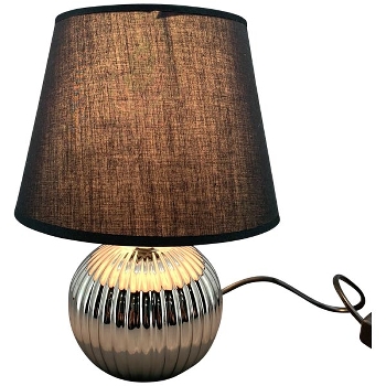 Lampe Clarté, schwarz/silber, Polyester/Keramik, 11,5x20x25 cm