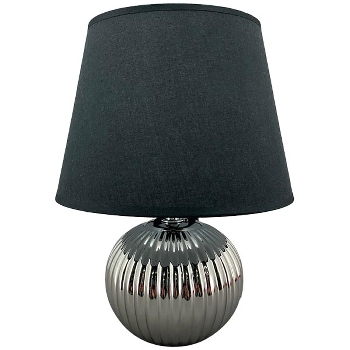 Lampe Clarté, schwarz/silber, Polyester/Keramik, 11,5x20x25 cm