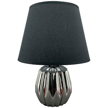 Lampe Clarté, schwarz/silber, Polyester/Keramik, 12x22,5x30 cm