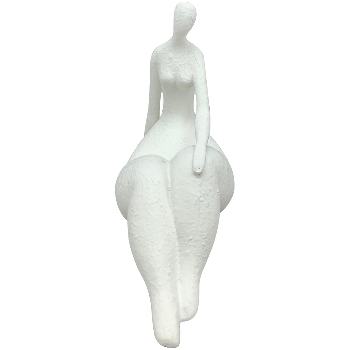 FrauenSkulptur DUR, creme, Polyresin, 16,5x7x13 cm