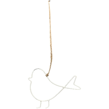 VogelHänger Teal, weiß, Metall, 11x0,1x7,5 cm