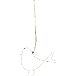 VogelHänger Teal, weiß, Metall, 11x0,1x7,5 cm