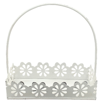 Korb ClairBlanc, weiß, Metall, 16x6x16 cm