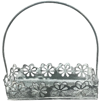 Korb Junker, grau, Metall, 16x6x16 cm