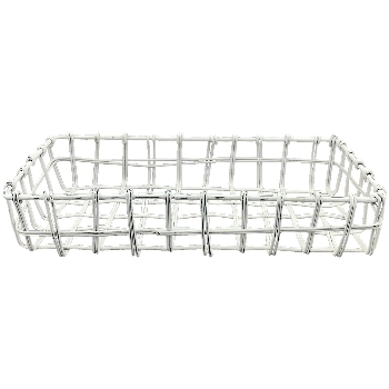 Korb WIRE, weiß, Metall, 24x12x5 cm