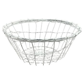 Korb WIRE, weiß, Metall, 20x20x9 cm