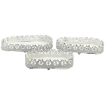 TablettSet/3 ClairBlanc, weiß, Metall, 24,5x9,5x6 cm,