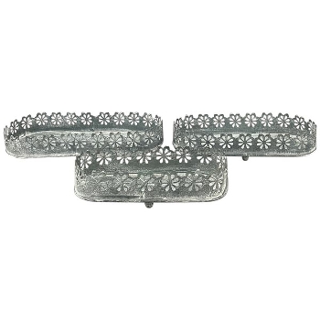 TablettSet/3 Junker, grau, Metall, 24,5x9,5x6 cm