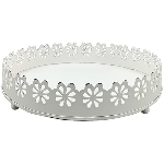 TablettSet/4 ClairBlanc, weiß, Metall, 17x17x5,5 cm, 21x21x6 cm,