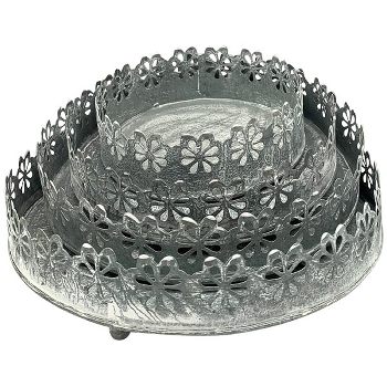 TablettSet/4 Junker, grau, Metall, 17x17x5,5 cm