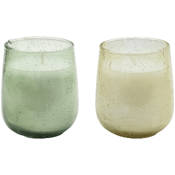 Kerze im Glas Vitreous, Glas/Wax, 9,5x9,5x11 cm