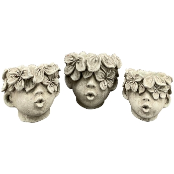 PflanzKopf StoneArt, Zement, 15x15x13,5 cm