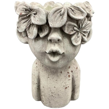 PflanzBüste StoneArt, Zement, 13x13x20,5 cm
