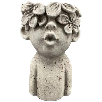 PflanzBüste StoneArt, Zement, 13x13x20,5 cm
