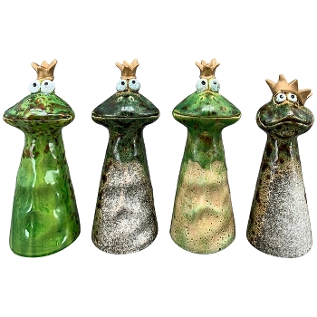 ZaunHocker Frosch Dolomite, Keramik, 9,4x9,1x23 cm