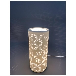 LeuchtGlas mit LED, Blanche, weiß, Keramik, 10,5x10,5x20 cm