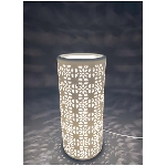 LeuchtGlas mit LED, Blanche, weiß, Keramik, 12x12x28 cm