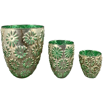 WindLicht VERT, grün, Glas, 17,5x17,5x20,5 cm