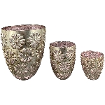 WindLicht VIN, pink, Glas, 17,5x17,5x20,5 cm