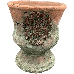 Pokal moola, terra/grün, Zement, 15x15x16 cm