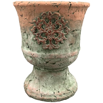 Pokal moola, terra/grün, Zement, 15x15x16 cm