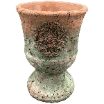 Pokal moola, terra/grün, Zement, 17x17x21,5 cm