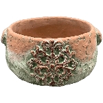 Schale moola, terra/grün, Zement, 19,5x18x8 cm