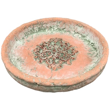 Schale moola, terra/grün, Zement, 28x28x5 cm