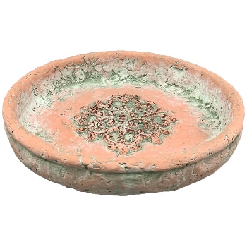 Schale moola, terra/grün, Zement, 28x28x5 cm