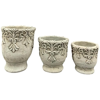 Topf Valo, creme, Zement, 11,5x11,5x11,5 cm
