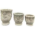 Topf Valo, creme, Zement, 11,5x11,5x11,5 cm