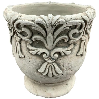 Topf Valo, creme, Zement, 13,5x13,5x13,5 cm