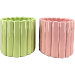 Topf SpringIvory, grün/pink, Porzellan, 10x10x9 cm