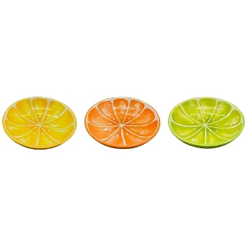 Schüssel Citron, gelb/grün/orange, Keramik, 20x20x5 cm