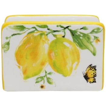 ZitronenServiettenHalter Citron, weiß/gelb, Keramik, 12,2x5,7x8,7 cm