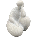 FrauenSkulptur TroupeR, weiß, Keramik, 29x27,7x36,4 cm