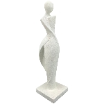 FrauenSkulptur Hilda, creme, Polyresin, 10,2x8,7x34 cm