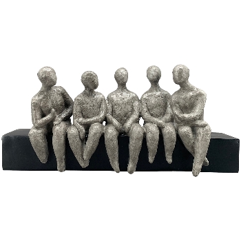 SkulpturenGruppe Hilda, grau/schwarz, Polyresin, 10,6x9,3x18,5 cm
